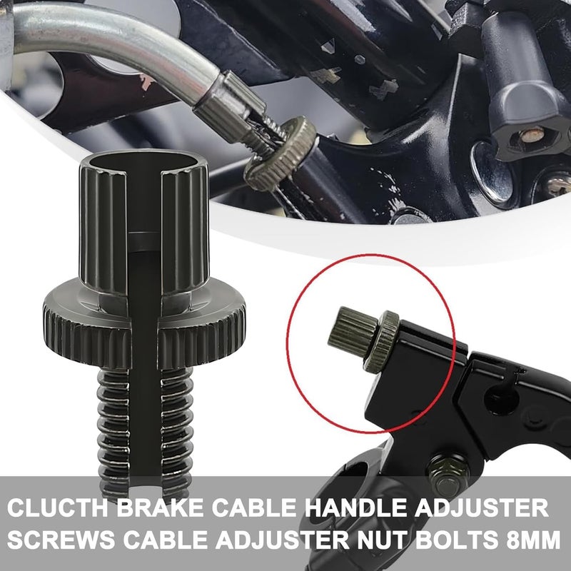Minho Motorcycle Clutch Brake Cable Adjuster in Carbon Steel Material,8 MM Universal Nut Bolt Fitting for Motorcyle Scooter Mopeds ATV UTV Go Kart 6pcs - Image 3